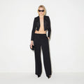 Black gabardine tuxedo style bolero jacket