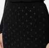 Black mini skirt with rhinestone letters