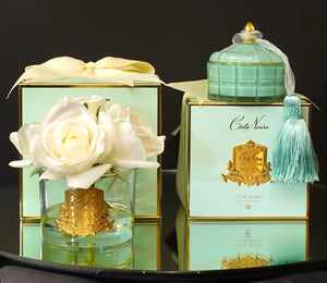 White roses diffuser in a Tiffany color box
