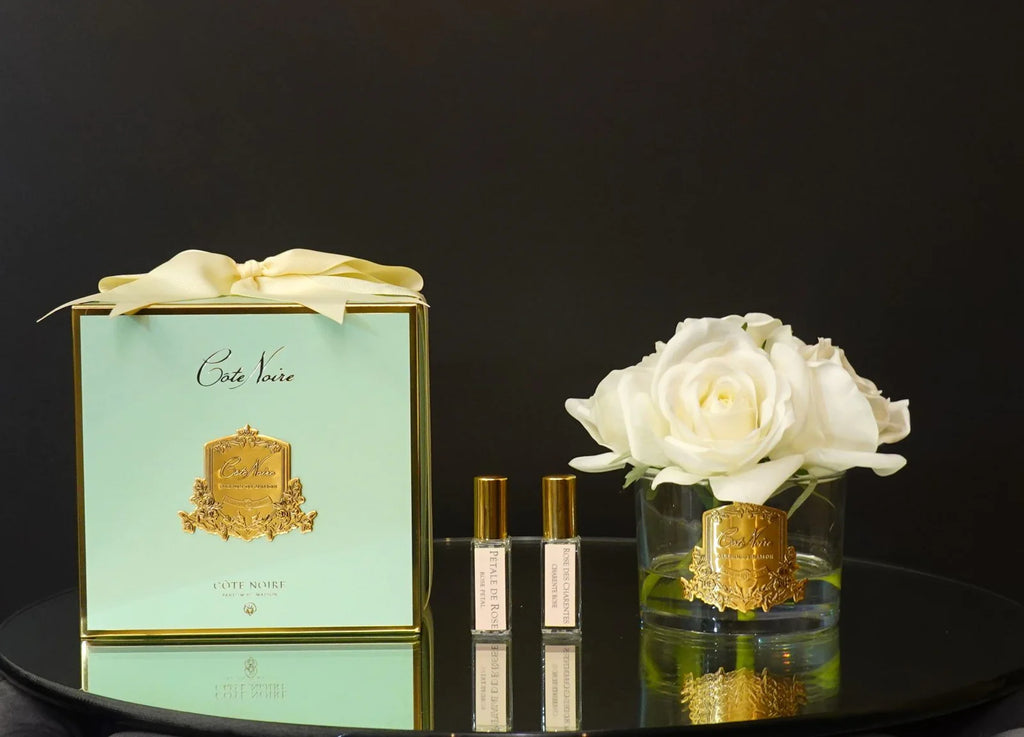 White roses diffuser in a Tiffany color box
