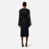 Black jacquard midi skirt