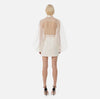 Ivory miniskirt with embroidered waistband