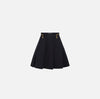 Black technical nylon pleated miniskirt with zippers