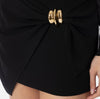 Black mini skirt with macro bow