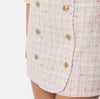 Lilac boucle tweed mini skirt with buttons