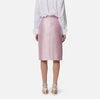 Lilac lame tweed pencil skirt with a slit