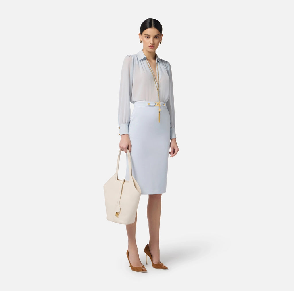 Baby blue pencil skirt
