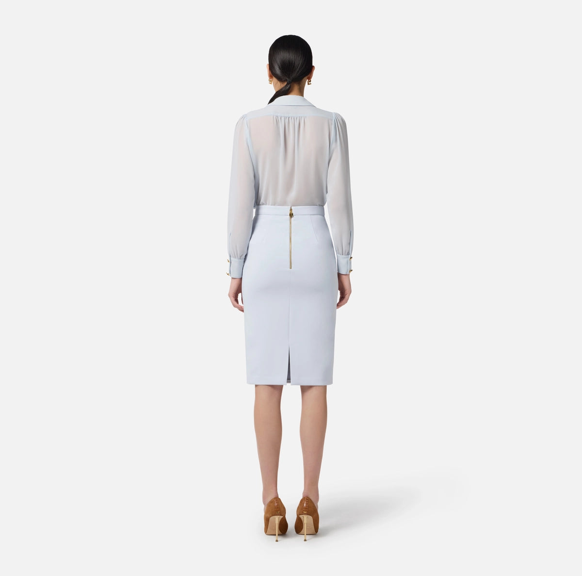 Baby blue pencil skirt