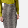Black python print pencil high waisted skirt