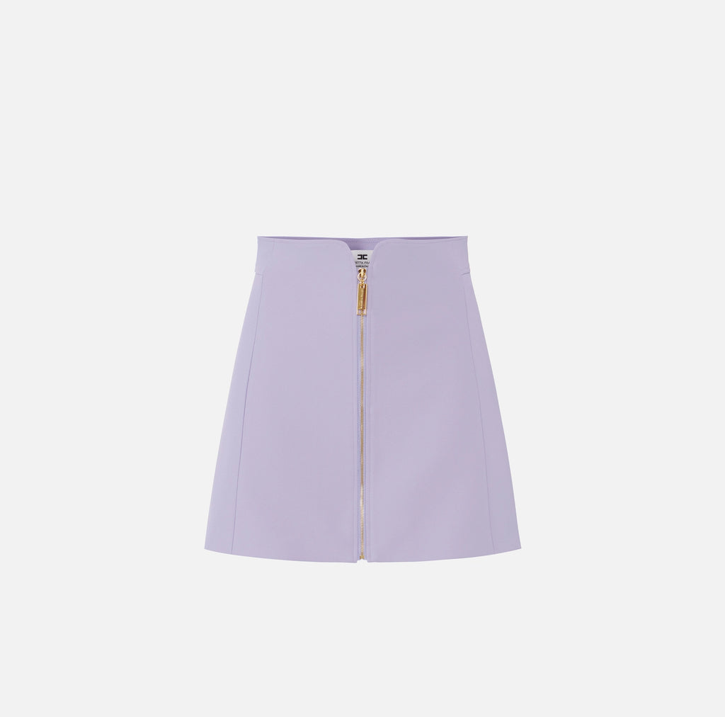 Lilac mini skirt with zipper