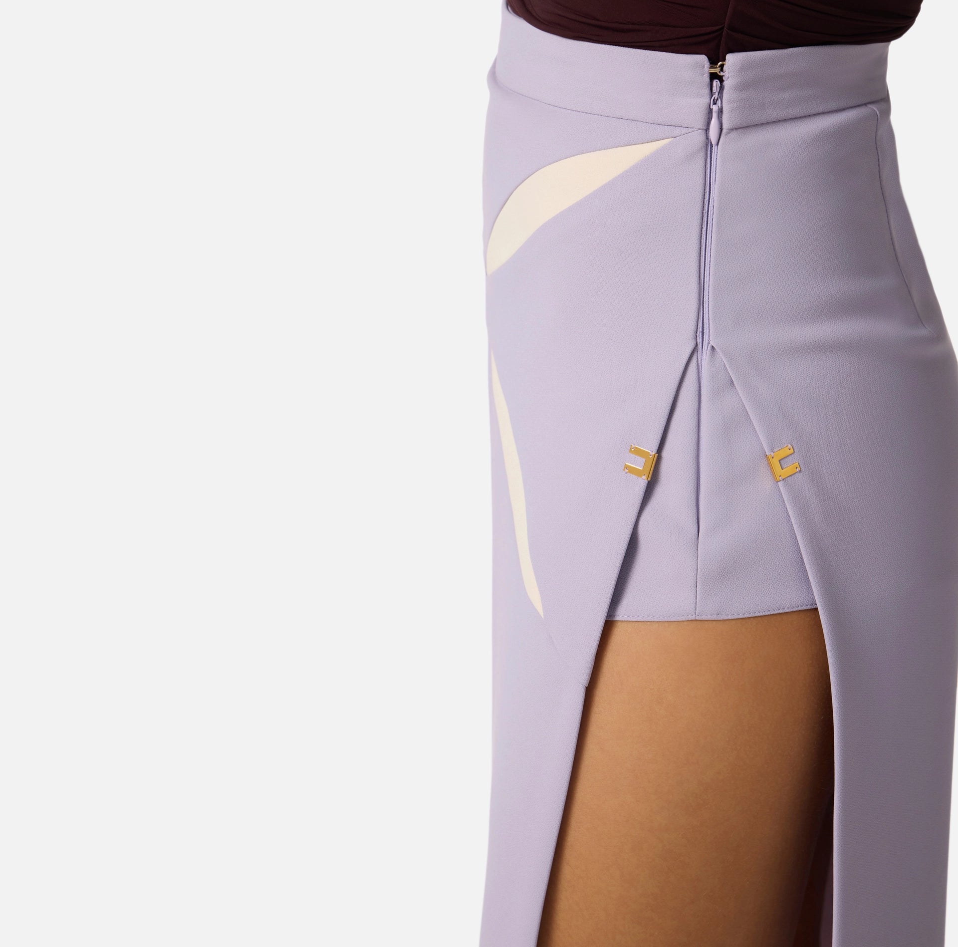 Lilac midi skirt with cut outs