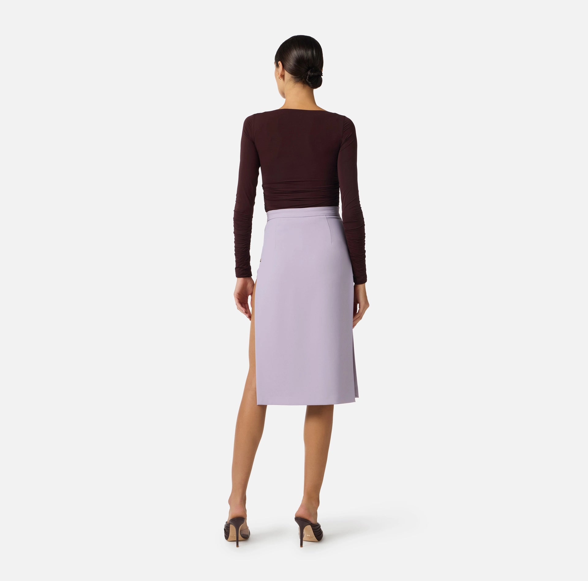 Lilac midi skirt with cut outs
