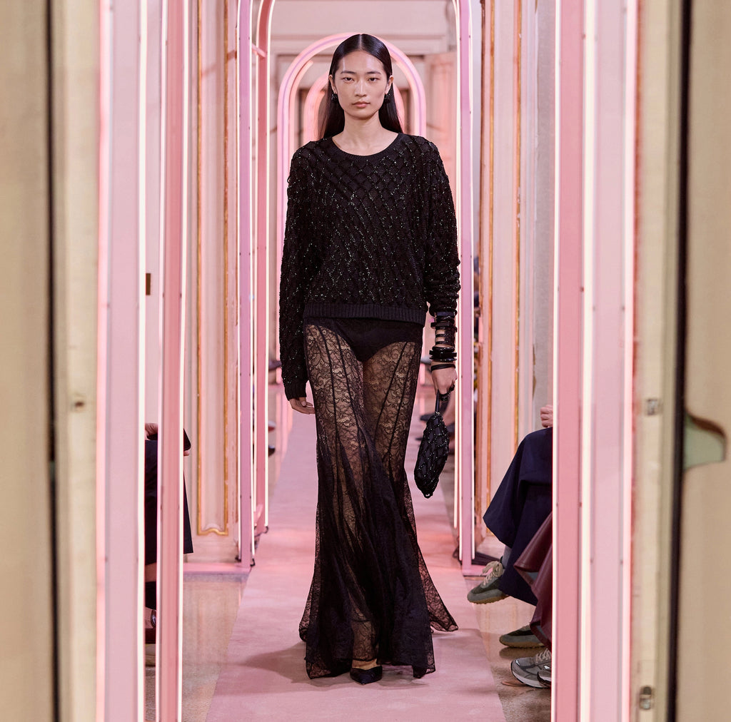 Chocolate lace maxi skirt