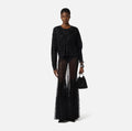 Chocolate lace maxi skirt