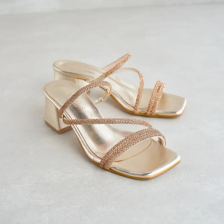 Gold Cassia Mule with Crystals
