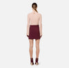 Burgundy mini skirt with chain belt