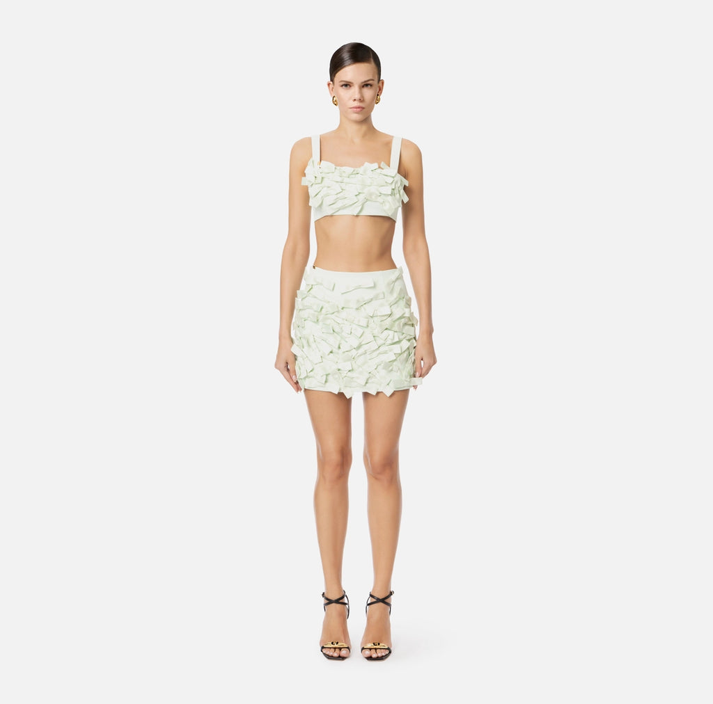 Mint micro bows mini skirt