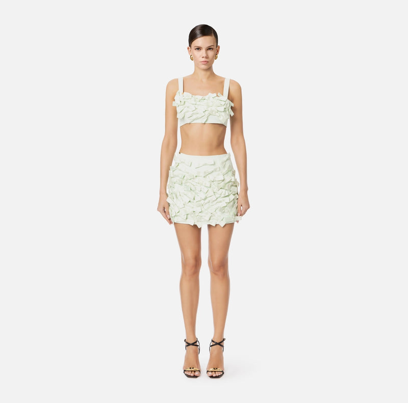 Mint micro bows mini skirt