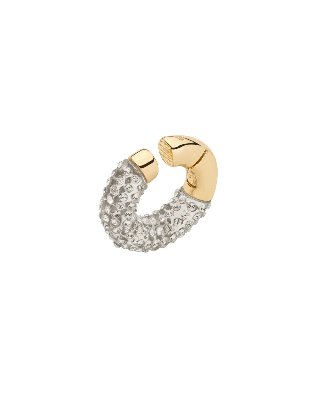 Clear Ghost pave Gold Ear cuff
