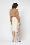 White camel asymmetrical Jung skirt