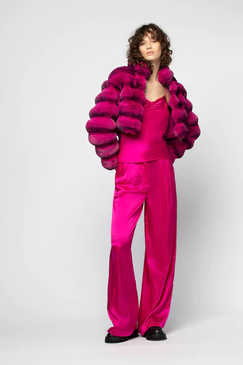 Fuchsia faux fur short jacket