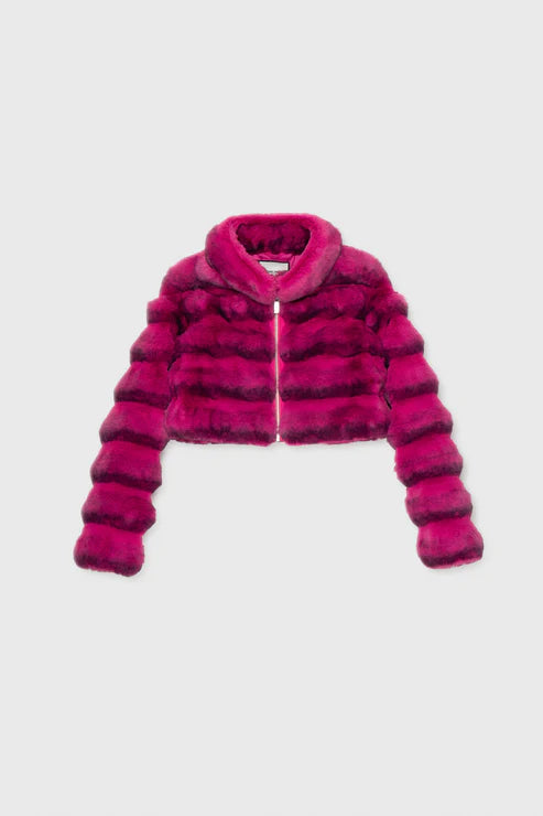 Fuchsia faux fur short jacket