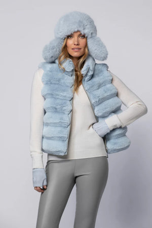 Baby blue faux fur reversible vest