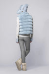 Baby blue faux fur reversible vest