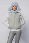 Baby blue faux fur reversible vest