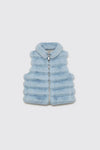 Baby blue faux fur reversible vest