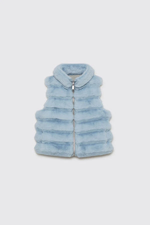 Baby blue faux fur reversible vest