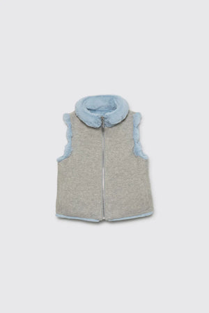 Baby blue faux fur reversible vest