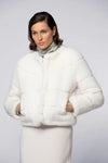 White faux mink fur short jacket