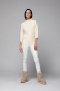 Ivory 3/4 sleeve cashmere top
