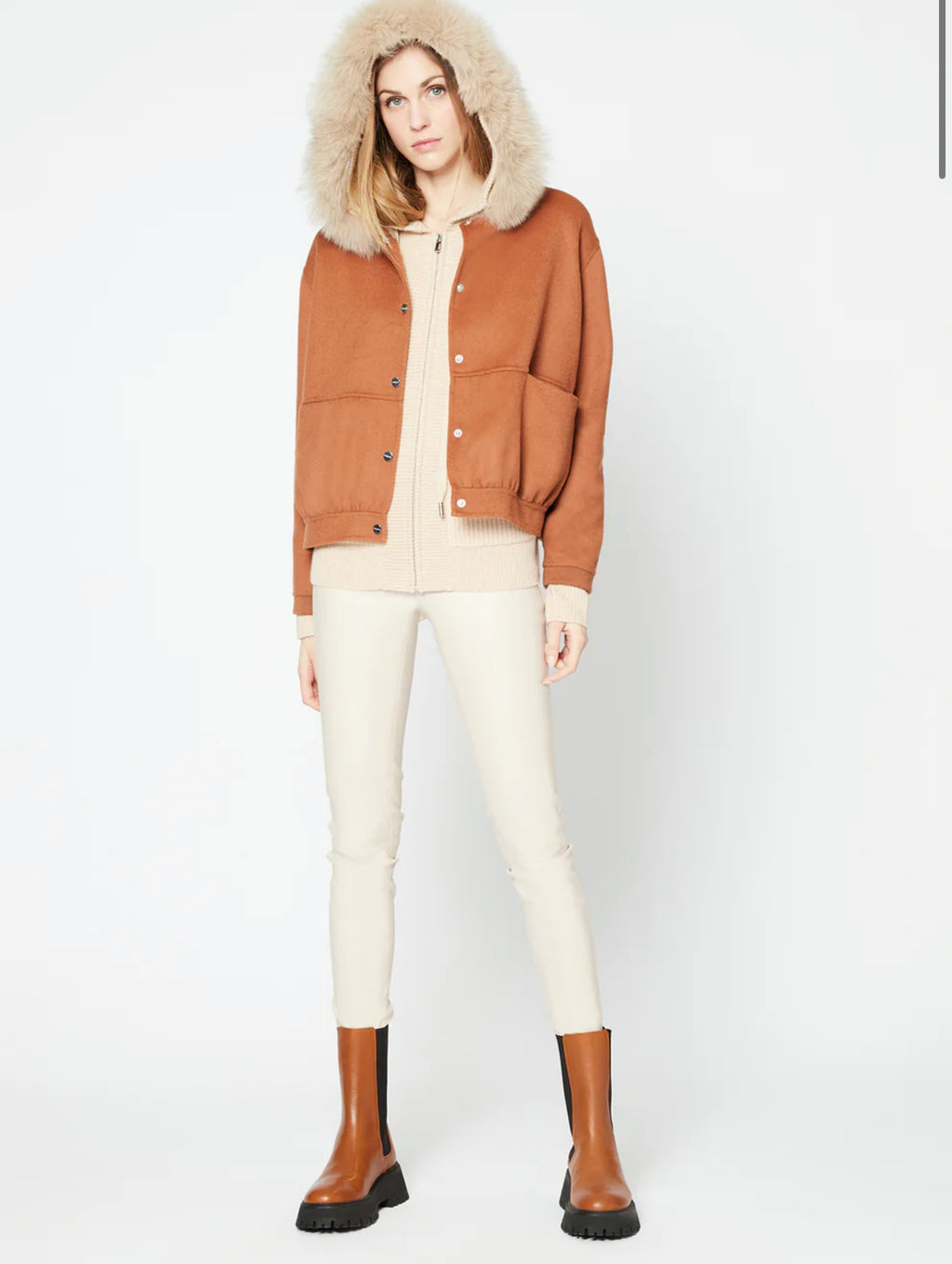 Tan leather leggings