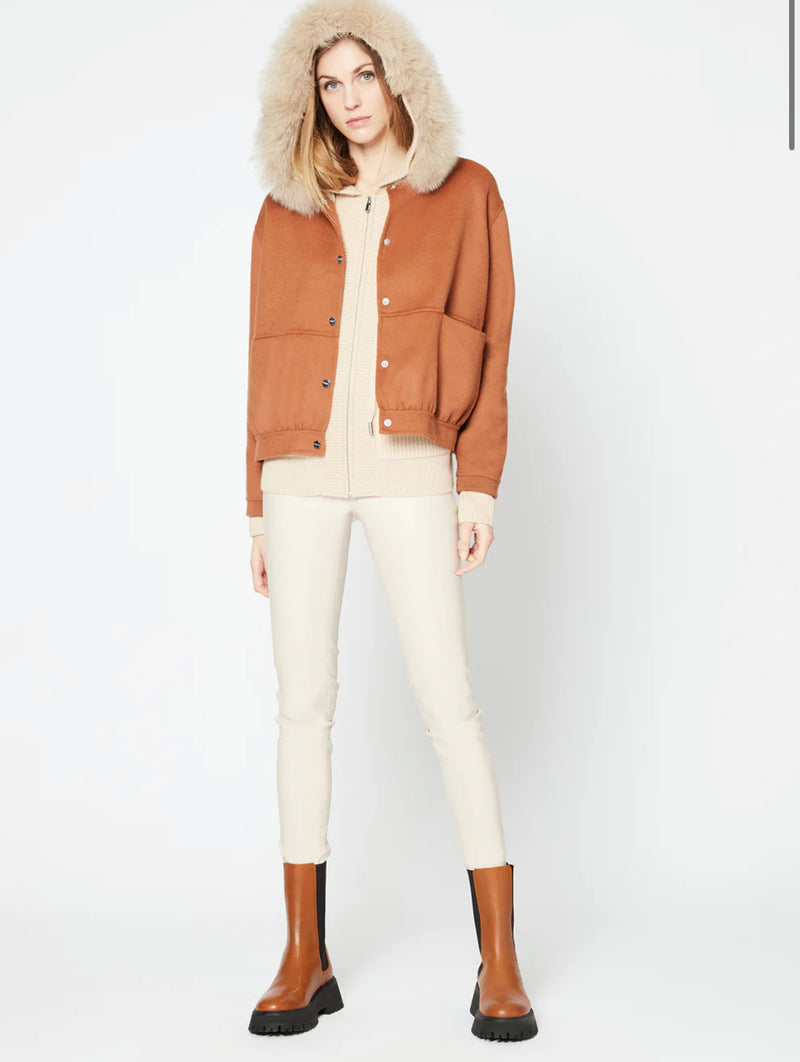 Tan leather leggings