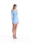 Baby blue jersey mini dress with sleeves