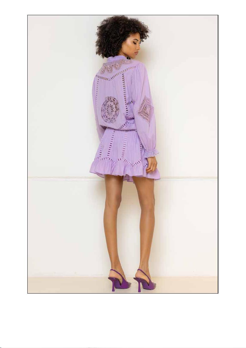 Lilac  flounce eyelet cotton skirt