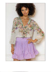 Lilac  flounce eyelet cotton skirt