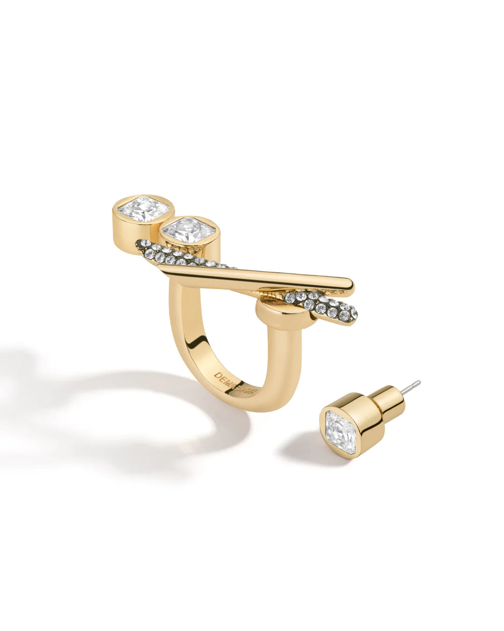 Gold Liza ring/earring set