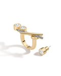 Gold Liza ring/earring set