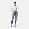 White cropped T-shirt with gold embelishement