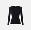 Black long sleeve rib knit top