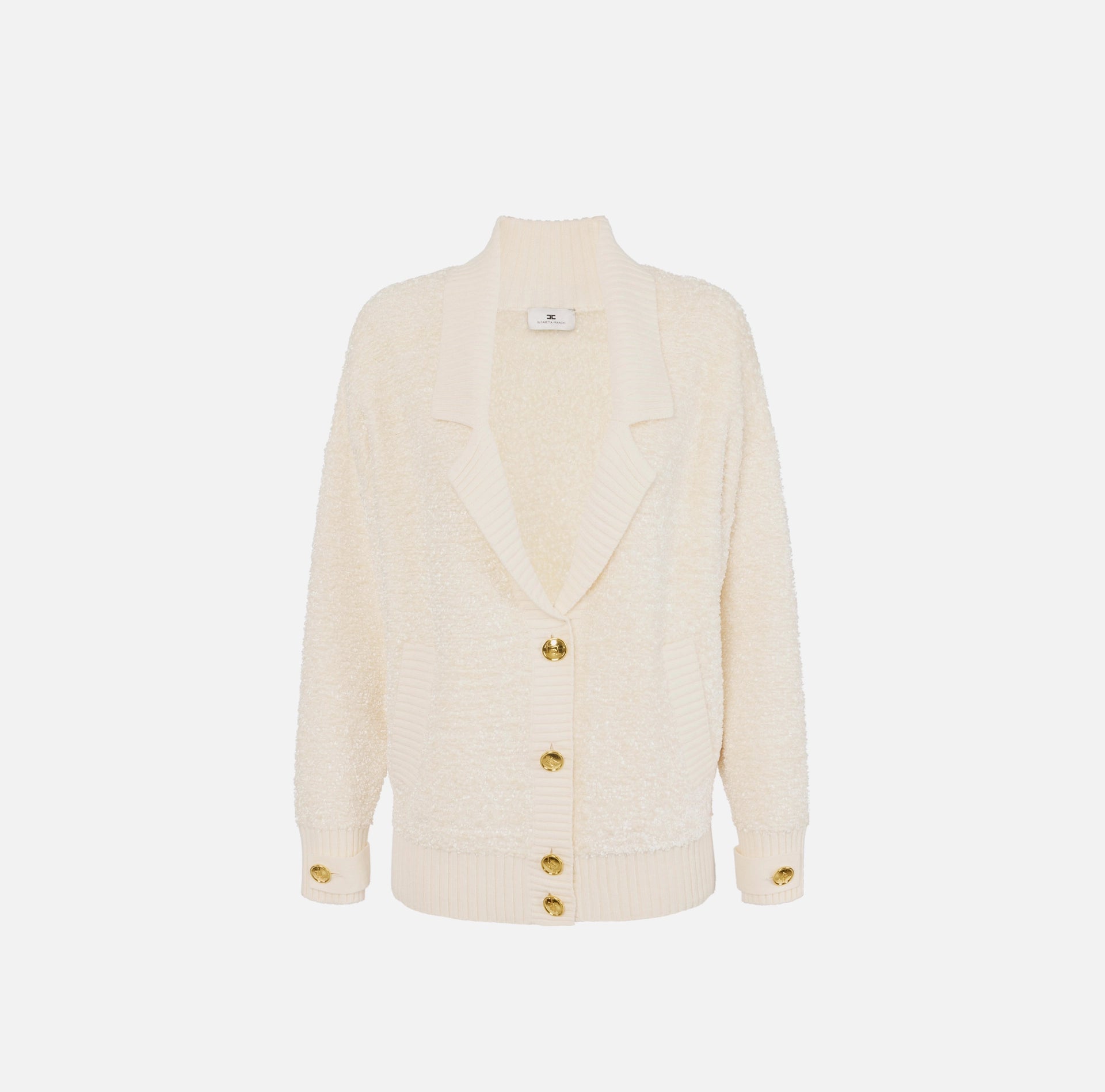 Ivory boucle oversized cardigan
