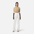Camel short sleeve knit polo top