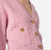 Pink cropped knit cardigan