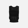 Black sleeveless knit top