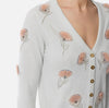 Mint embroidered flowers cardigan