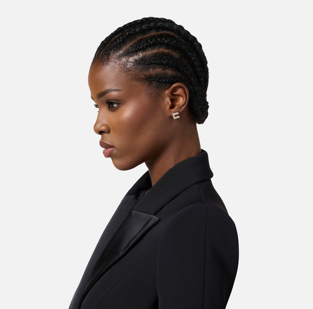 Gold crystal cc earrings