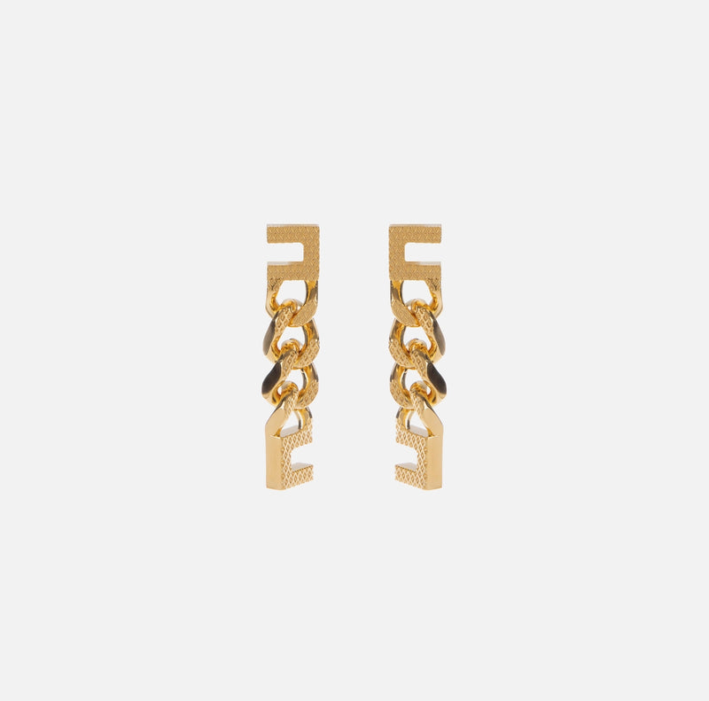 Gold micro chain earrings